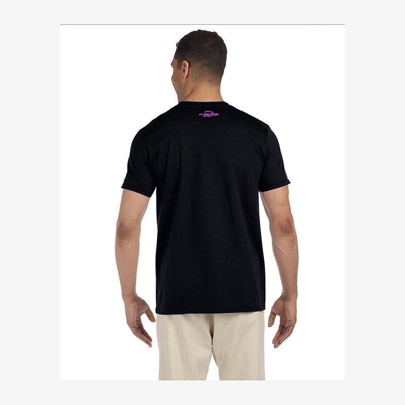 Men's Black Crewneck T-shirt - Two letter colors