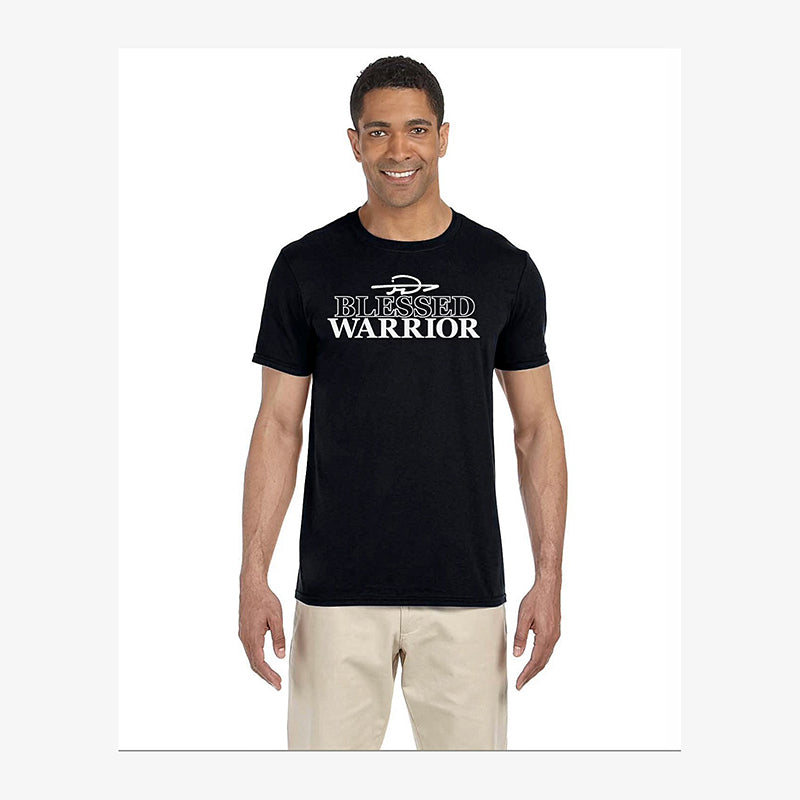 Men's Black Crewneck T-shirt - Two letter colors